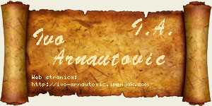 Ivo Arnautović vizit kartica